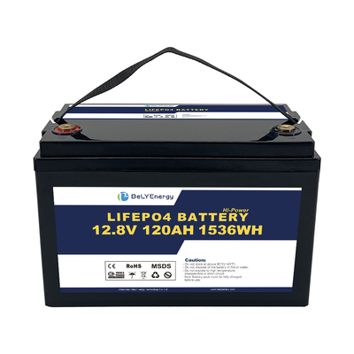 Batteria ricaricabile Lifepo 12v 120ah 1536 Wh Peso leggero per camper camper
