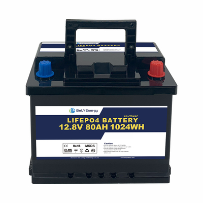 Bely Energy 5000 cicli 12v 80ah Lifepo4 Batteria per elettrodomestici