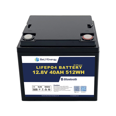 Capacità 12,8V 40Ah Bluetooth Batteria al litio IP65 Protezione della custodia 512Wh Energia