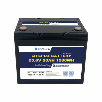 24V 50AH LiFePO4 Batteria al litio per imbarcazioni marine con BT e riscaldamento